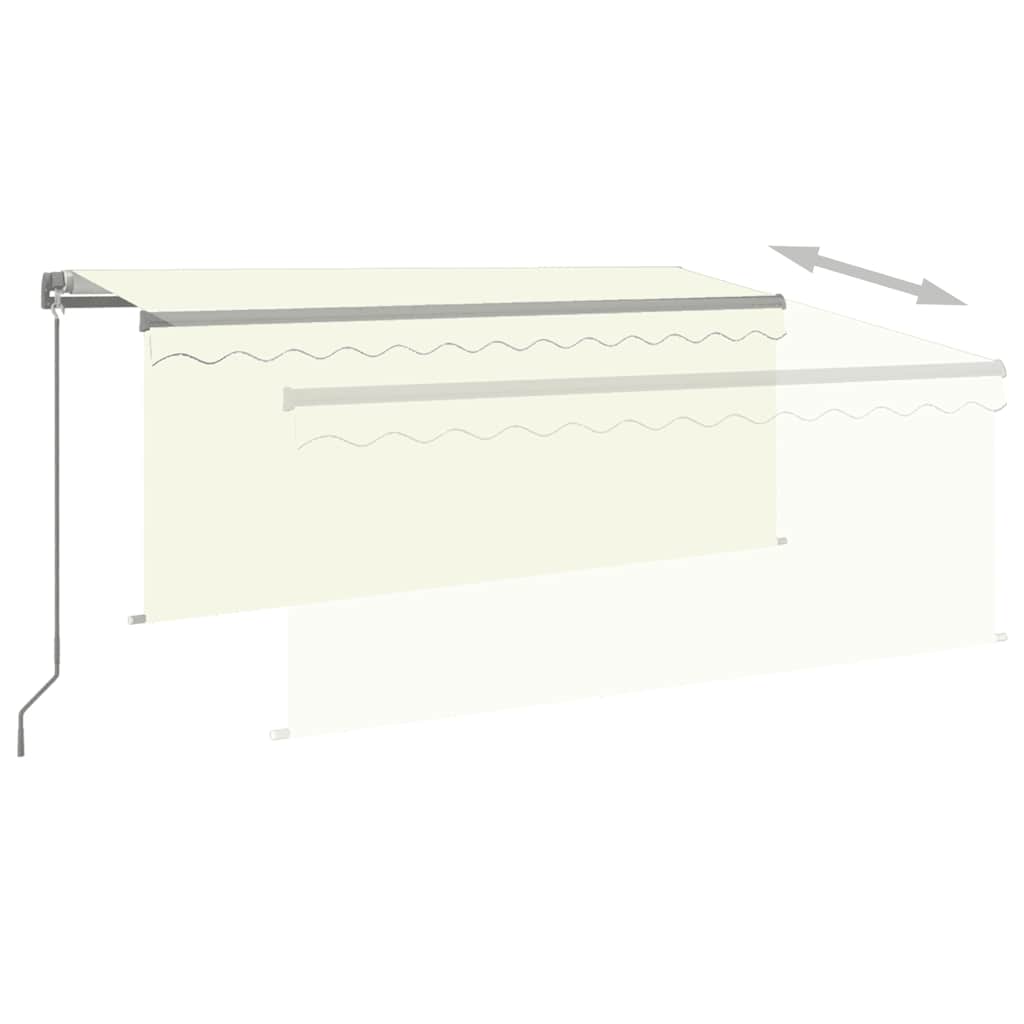 Markise Manuell Einziehbar mit Rollo 3x2,5 m Creme