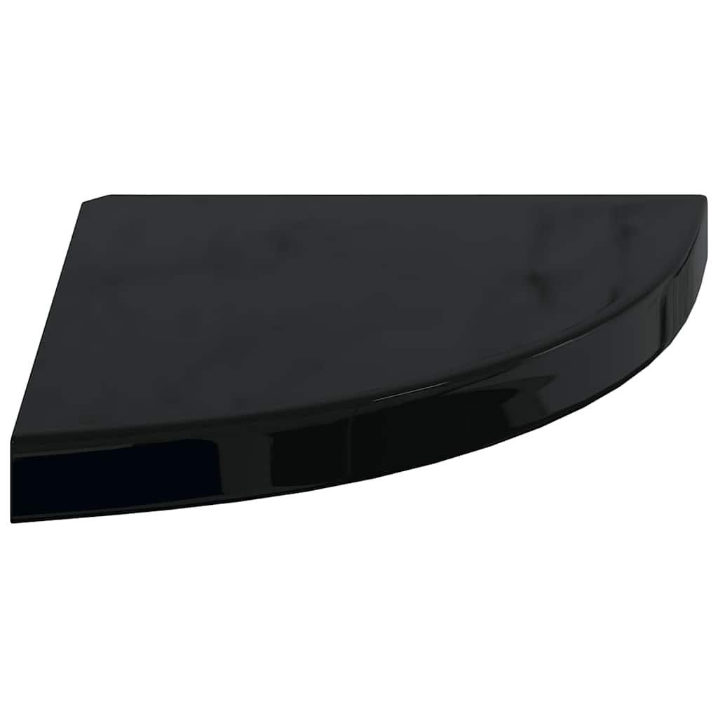 Schwebende Eckregale 2 Stk. Hochglanz-Weiß 25x25x3,8 cm MDF