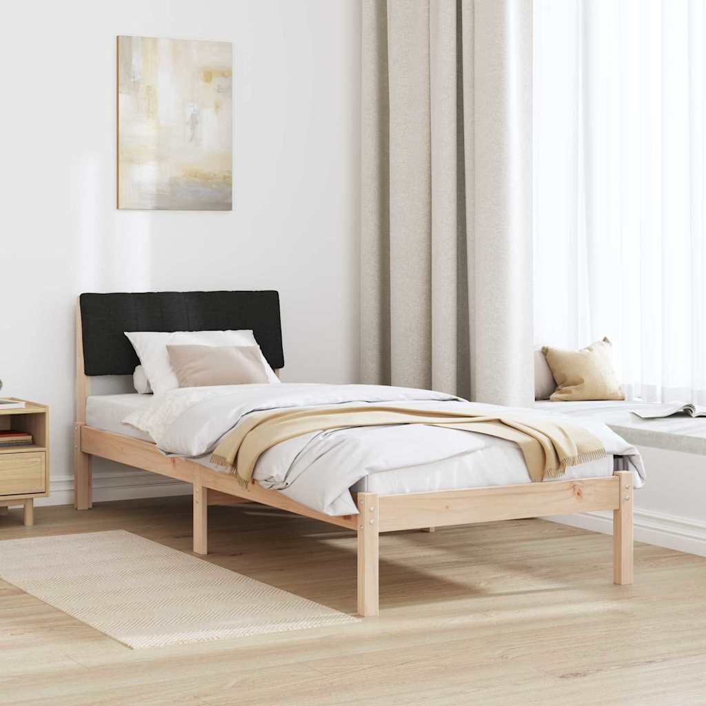 Bettgestell Braun und hellgrau 200 x 200 cm Massivholz Kiefer