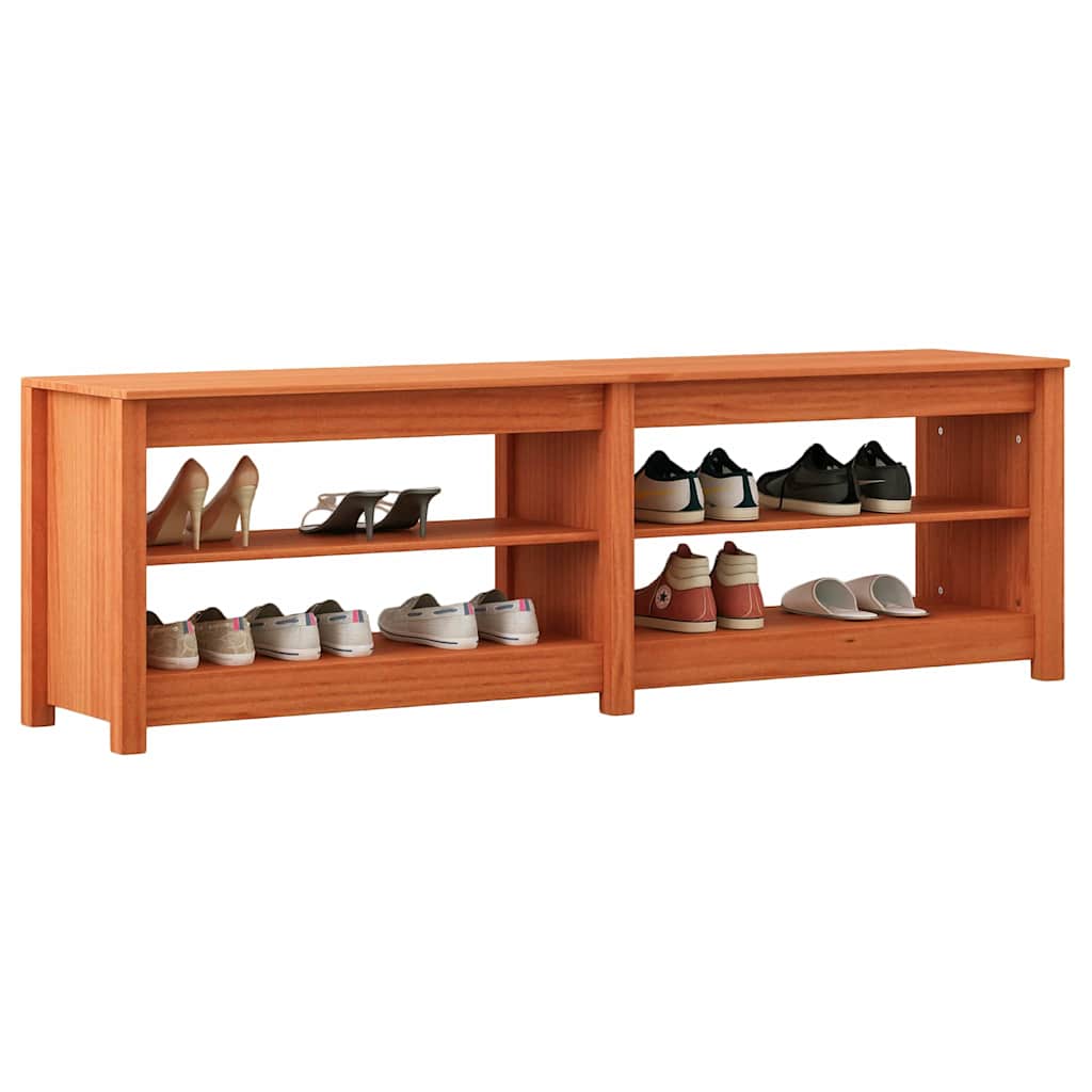 Schuhbank 160x36,5x50 cm Massivholz Kiefer