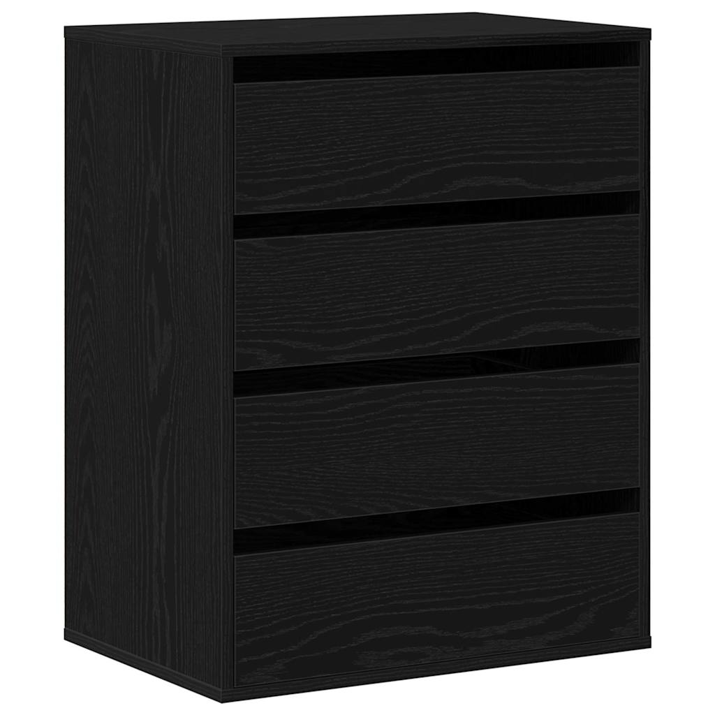 Schubladenschrank Schwarz Eichen-Optik 41 x 40 x 58 cm