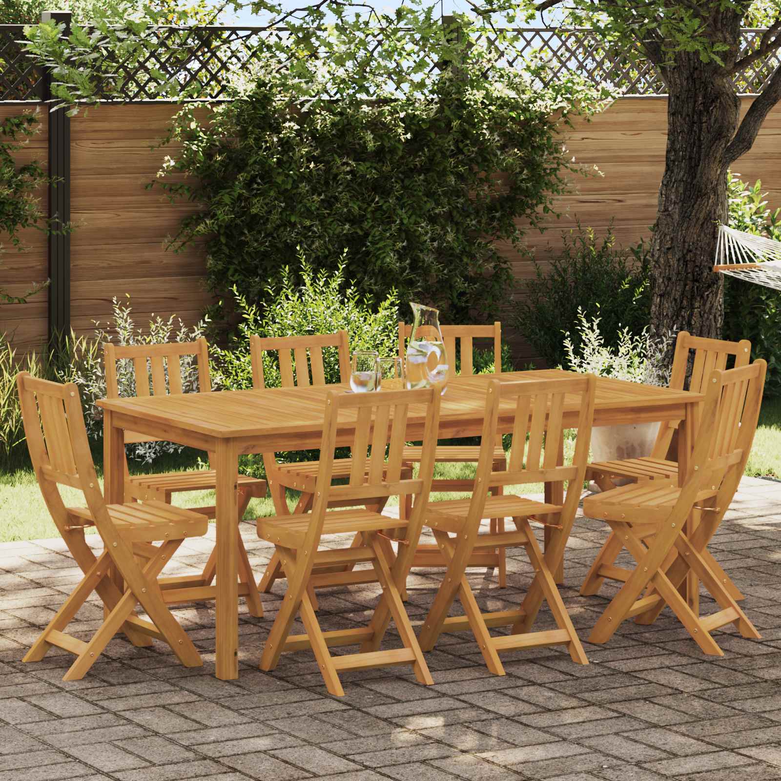 Außen Bistro-Stühle 6 pcs Natur Massivholz Akazie