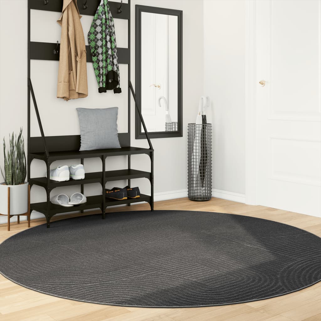 Teppich IZA Kurzflor Skandi-Stil Anthrazit 80x150 cm