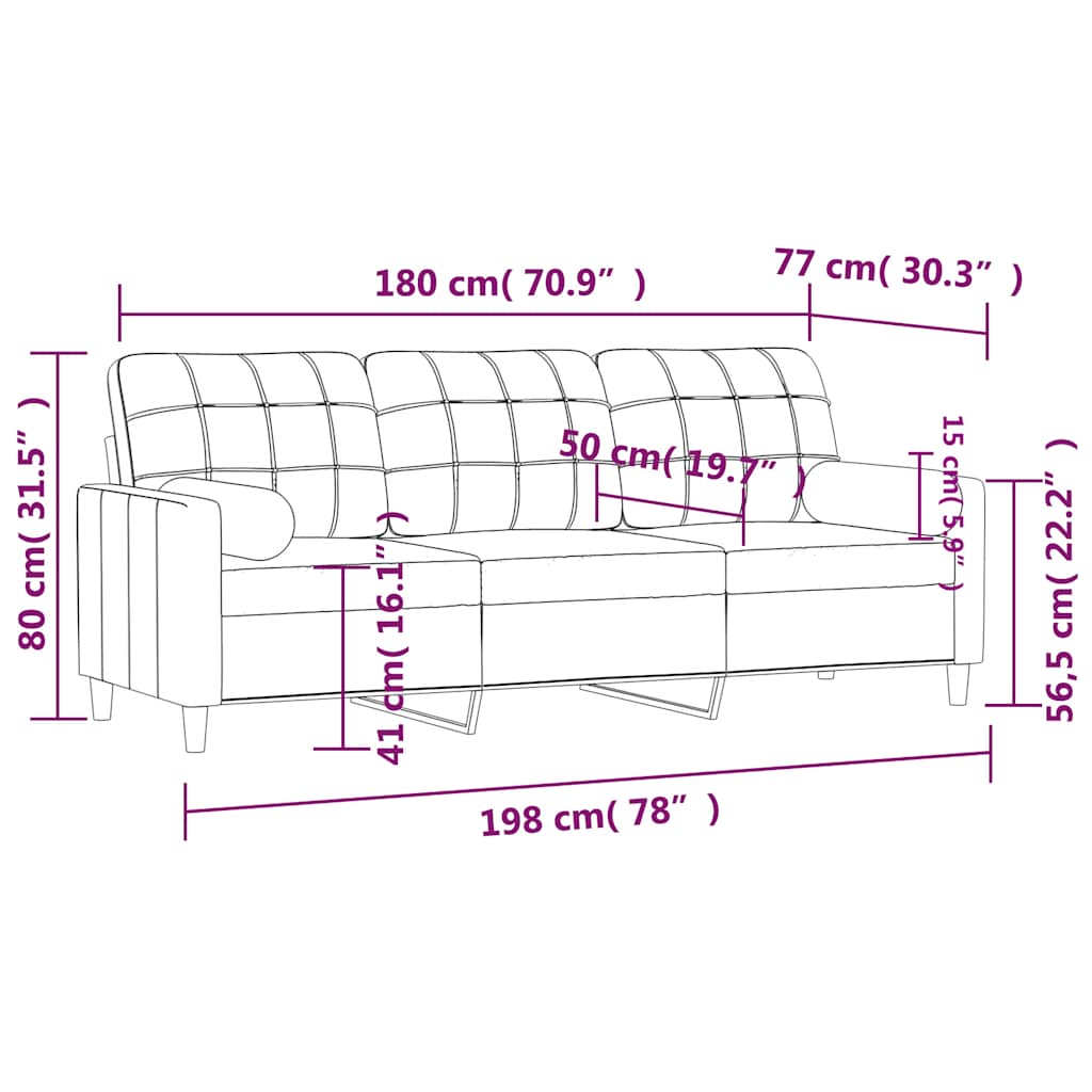 2-Sitzer-Sofa mit Zierkissen Braun 120 cm Stoff