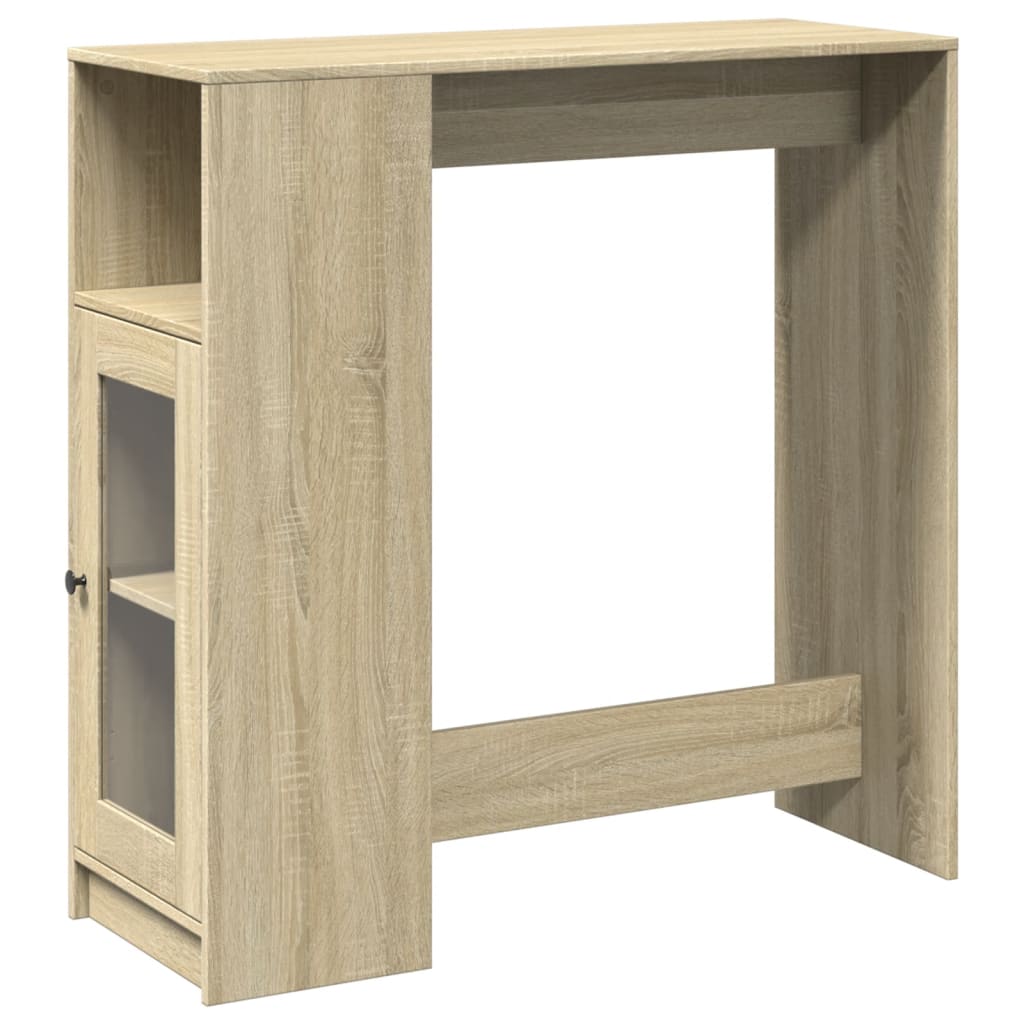 Bartisch Schwarz Eichen-Optik 101 x 40 x 103,5 cm Holzwerkstoff