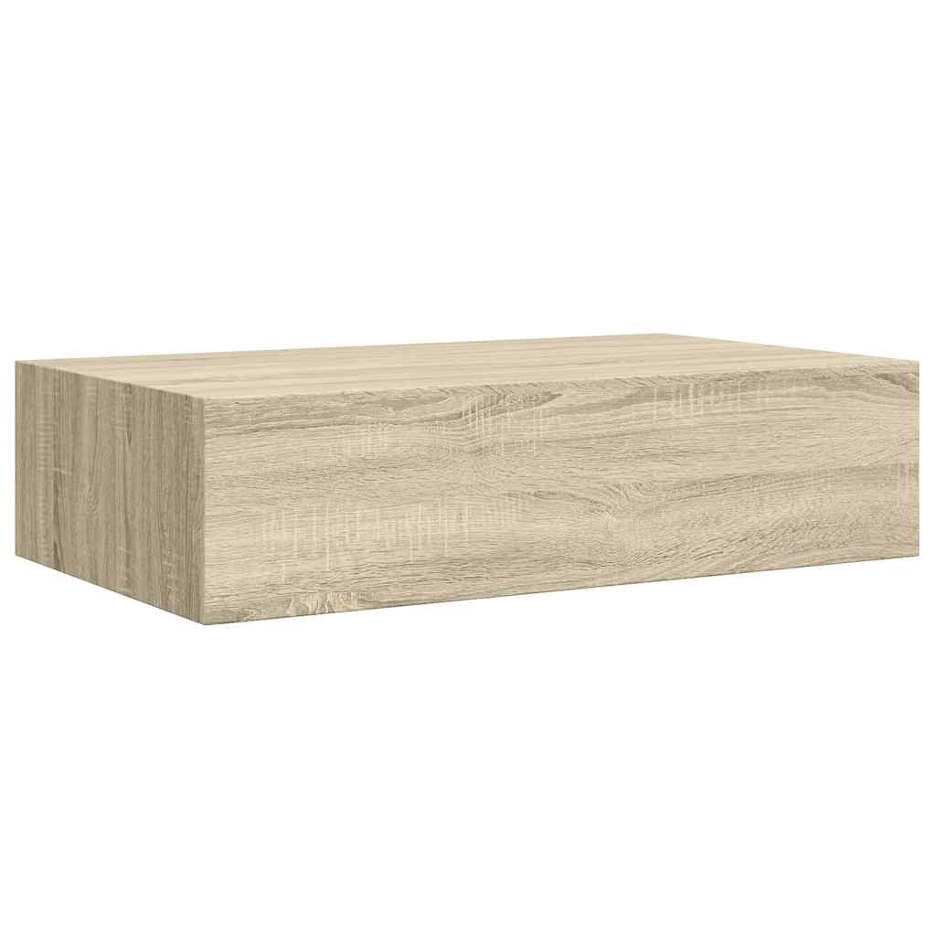 Wandregal mit Schublade Weiß 40x23,5x10 cm MDF