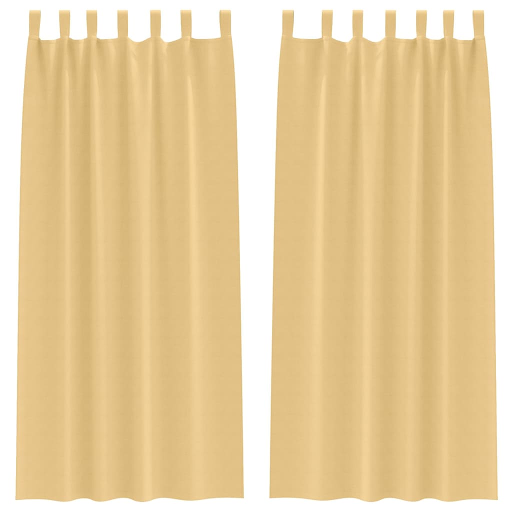 Verdunkelungs-Vorhänge mit Ringen 2 pcs Beige 140 x 140 cm