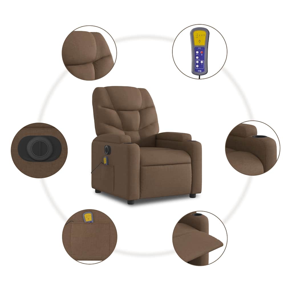 Relaxsessel Elektrisch Dunkelgrau Stoff