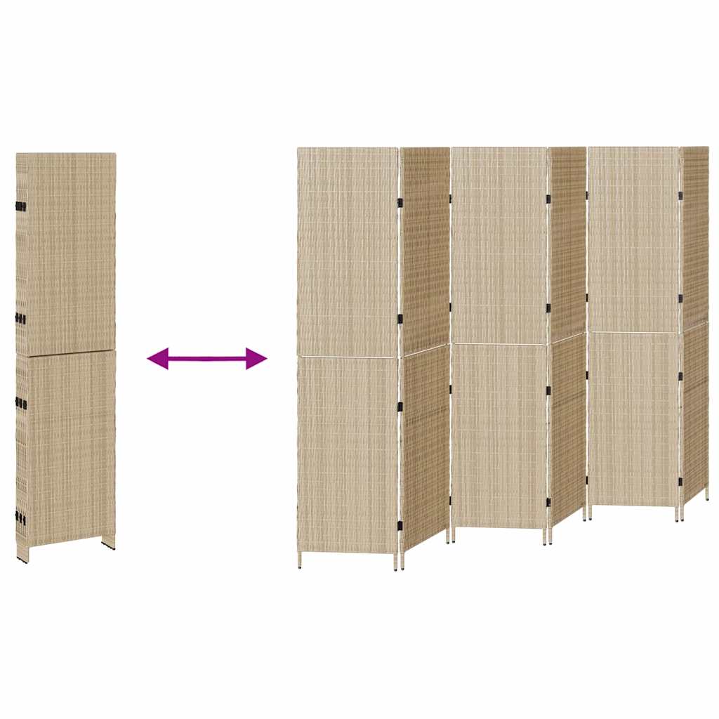 Raumteiler Schwarz 146 x 180 cm Poly-Rattan