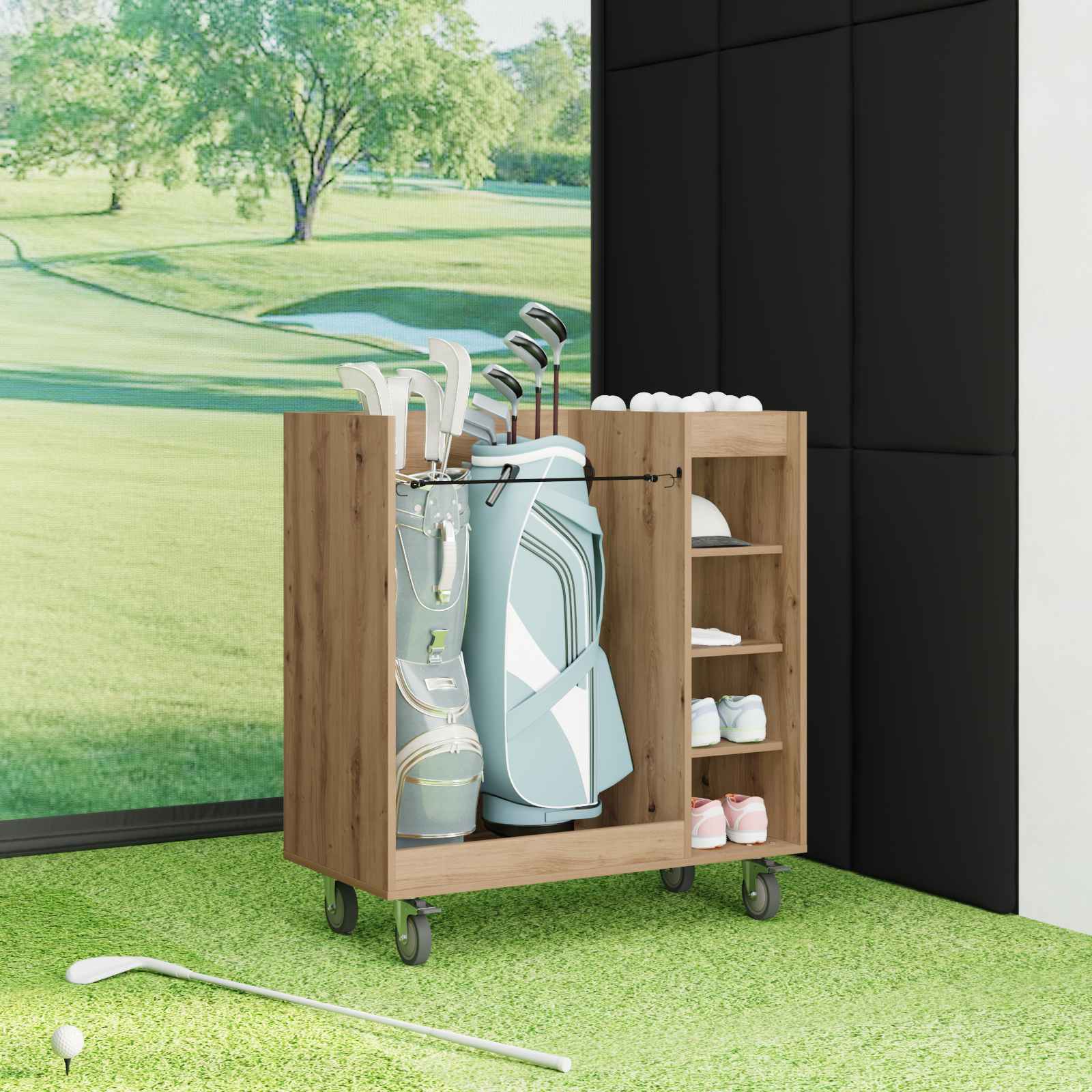 Golf Schrank Mit Rad Uni Weiß 65 x 45 x 98 cm