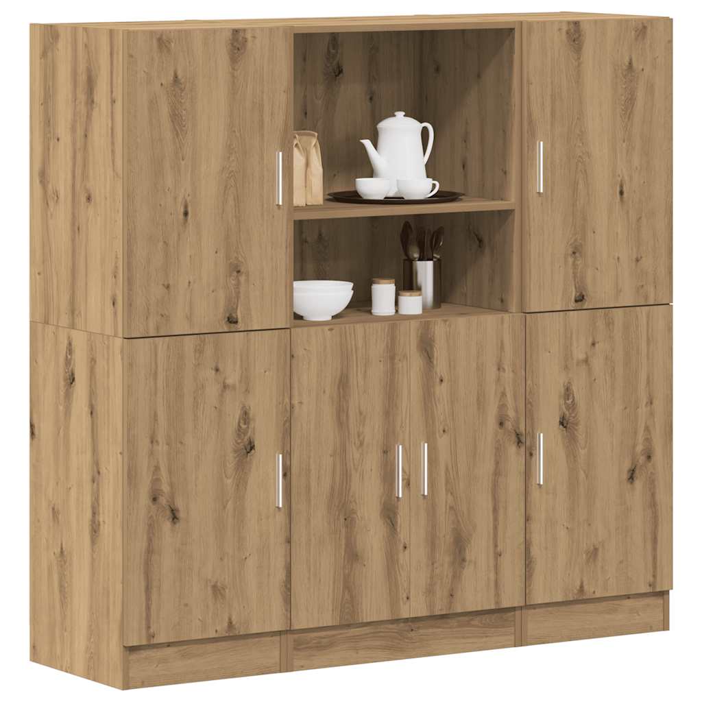 3-tlg. Küchenschrank-Set Weiß Holzwerkstoff