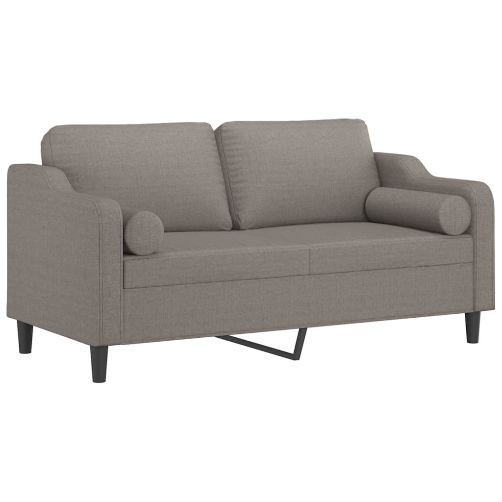 2-Sitzer-Sofa mit Zierkissen Braun 120 cm Stoff