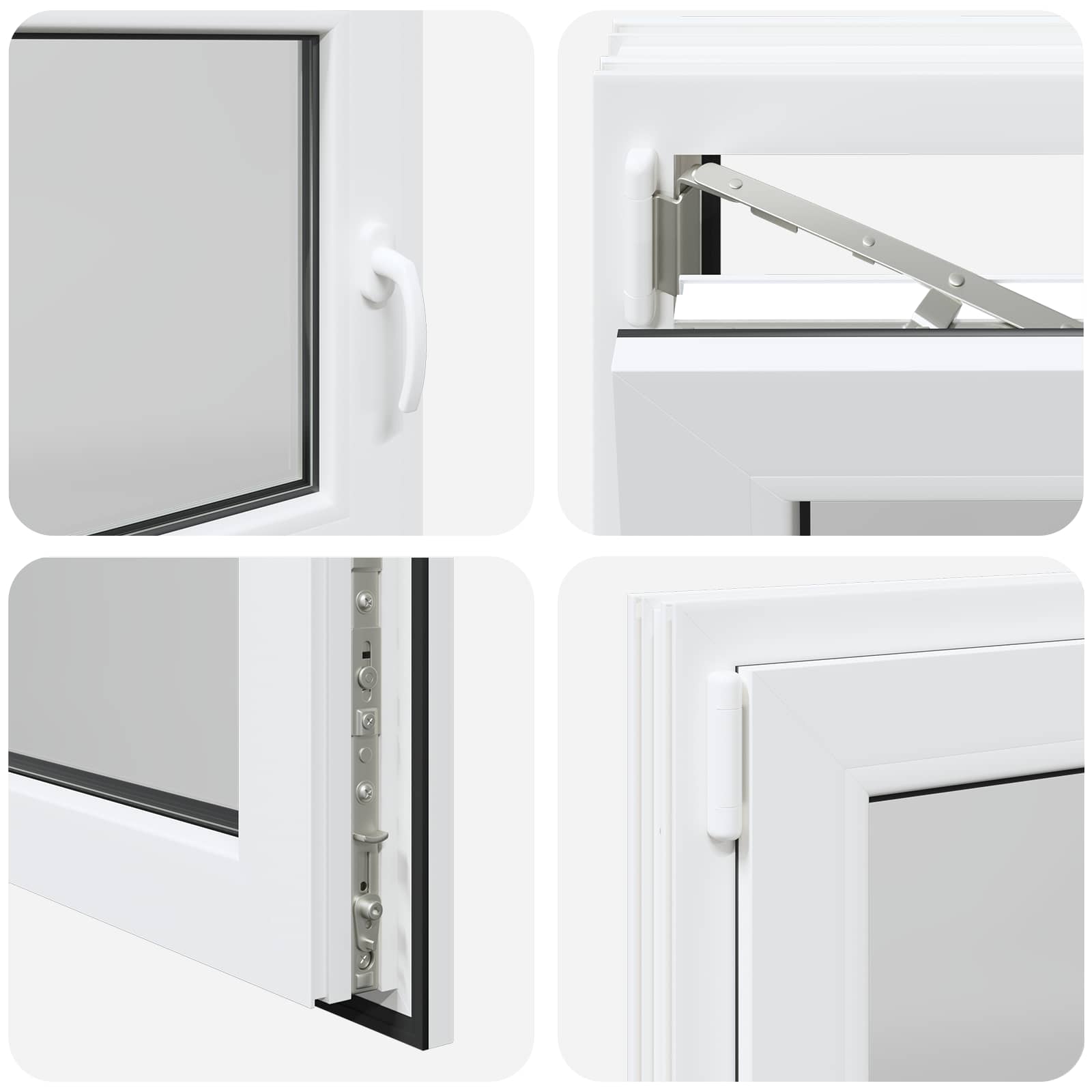 Kellerfenster RISOR 50 x 50 cm PVC und Glas Weiß