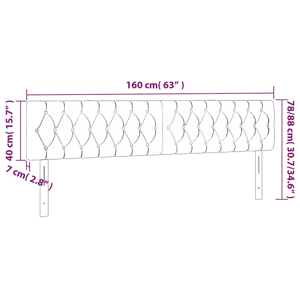 Kopfteil Hellgrau 80x7x118/128 cm Samt