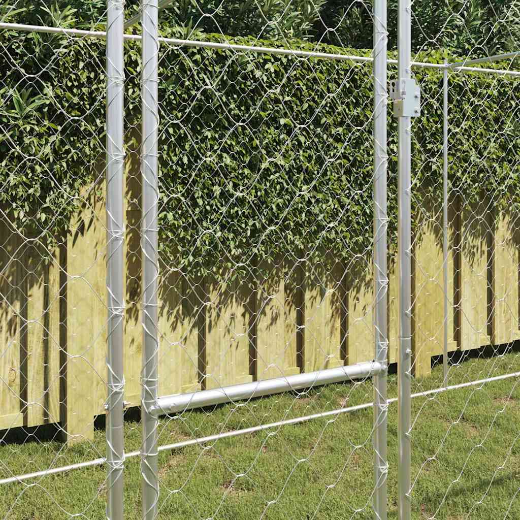 Hundezwinger mit Tür Grau 2x2x1,5 m Verzinkter Stahl