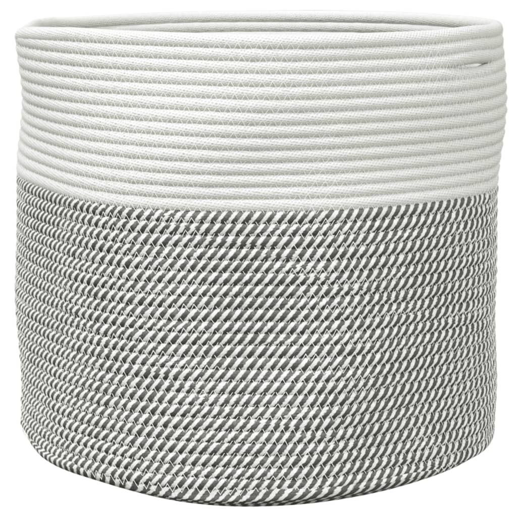 Aufbewahrungskörbe 2 Stk. Grau und Weiß Ø28x28 cm Baumwolle