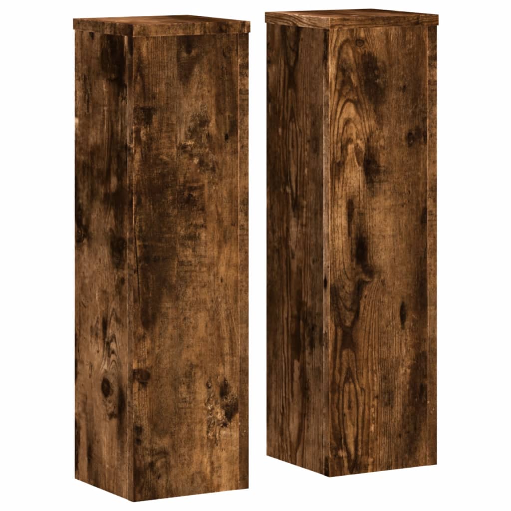 Pflanzenständer 2 Stk. Weiß 33x33x100 cm Holzwerkstoff