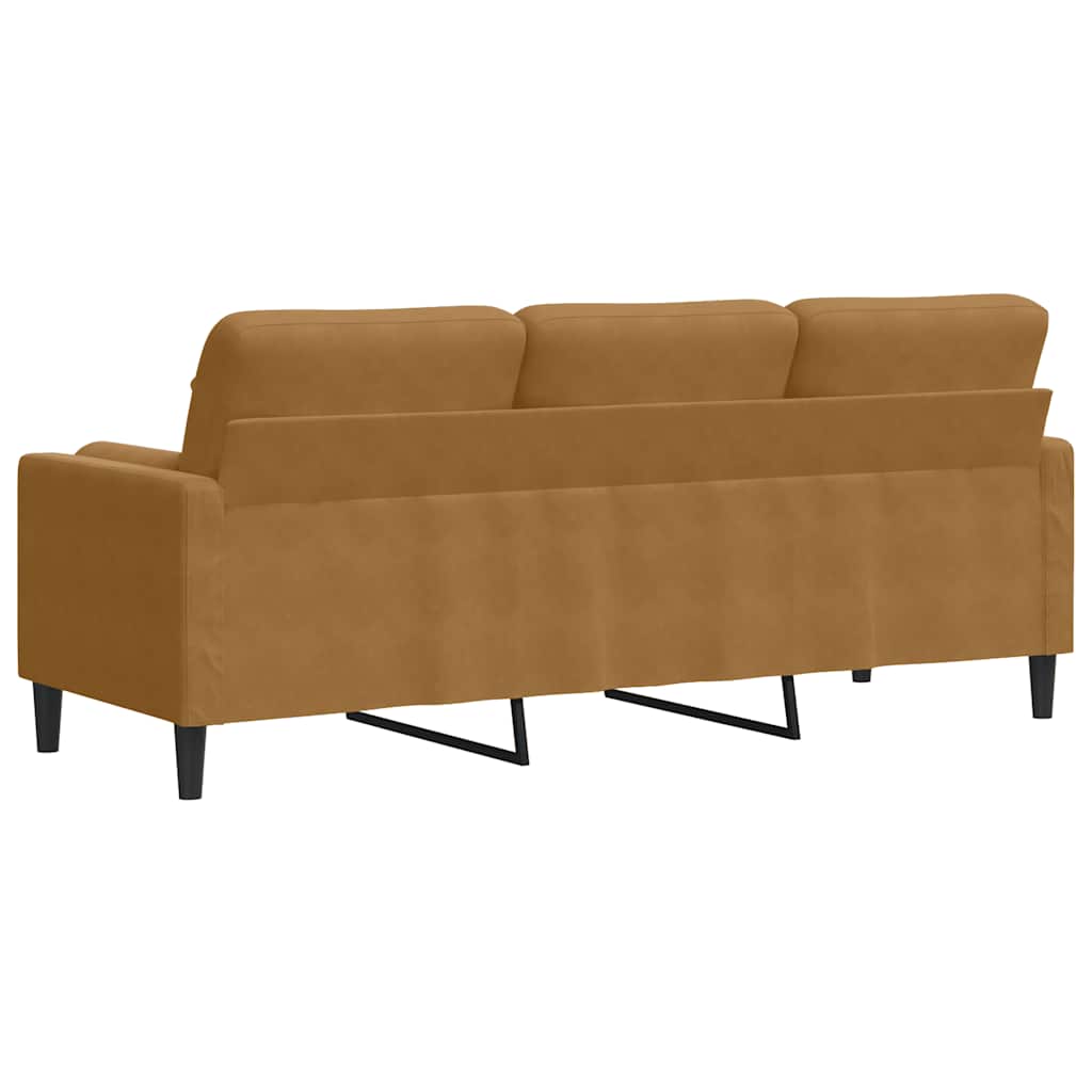 2-Sitzer-Sofa mit Zierkissen Hellgrau 120 cm Samt