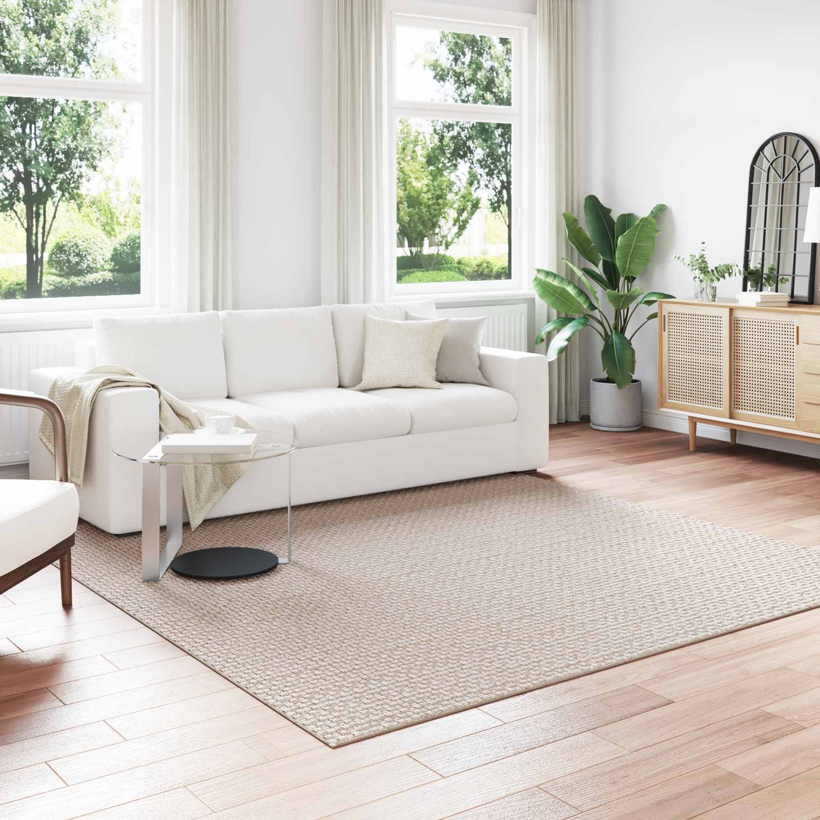 Bereichsteppiche Rechtwinklig FARO Creme 150 x 80 cm Polyester