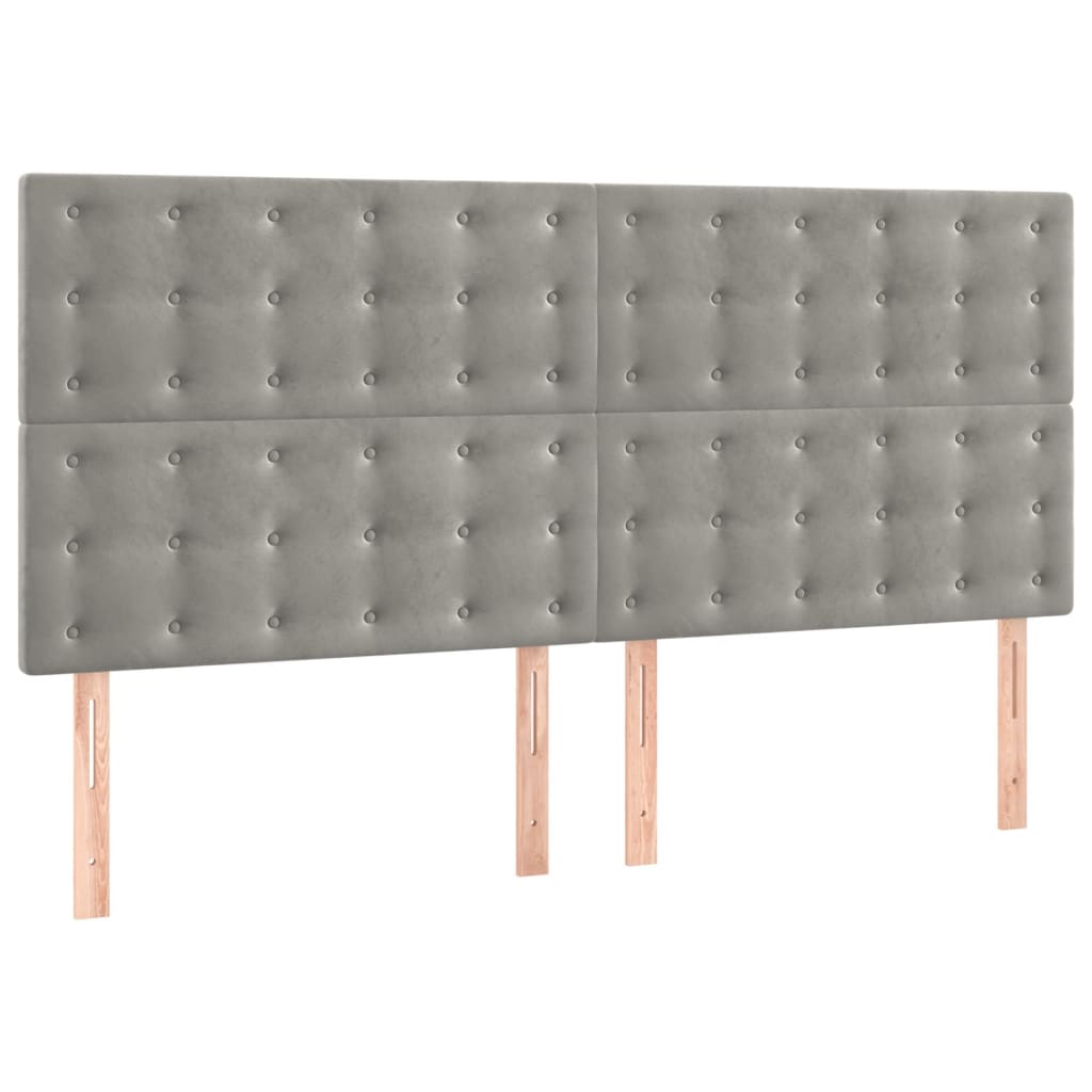 Kopfteil Hellgrau 80x5x118/128 cm Samt