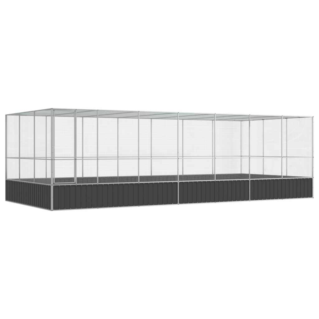 Voliere Silbern 210,5x107x212 cm Stahl