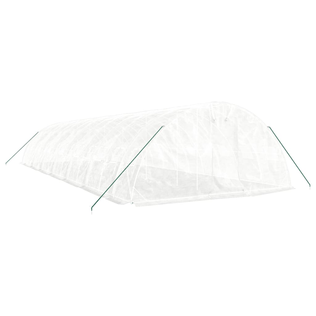 Gewächshaus mit Stahlrahmen Weiß 40 m² 8x5x2,3 m
