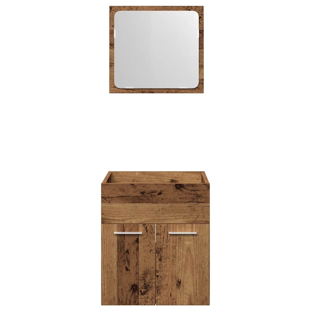 2-tlg. Badmöbel-Set Weiß Holzwerkstoff