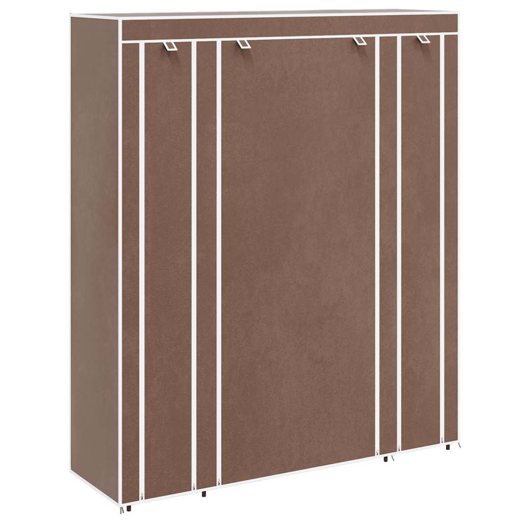 Stoffschrank mit Fächern Kleiderstangen 45×150×176 cm Schwarz