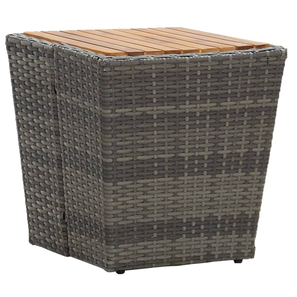 Beistelltisch Beige 41,5x41,5x44 cm Poly Rattan und Hartglas