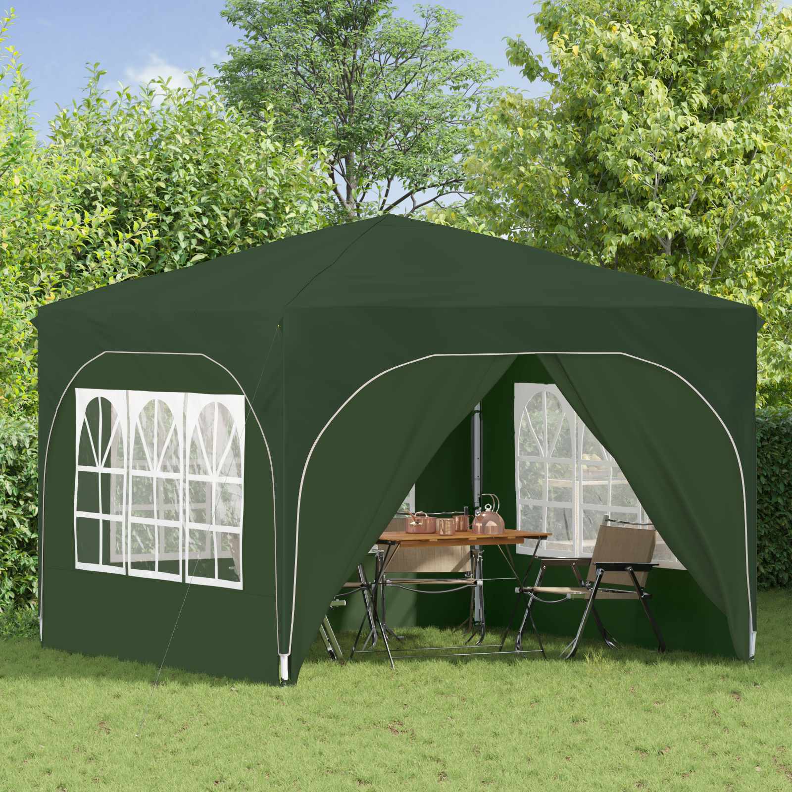 Pop-up Partyzelt 290 x 290 x 245 cm Creme