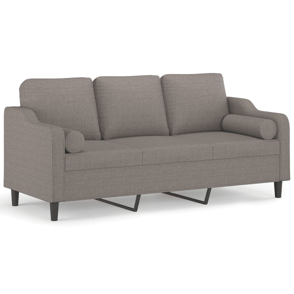 2-Sitzer-Sofa mit Zierkissen Braun 120 cm Stoff