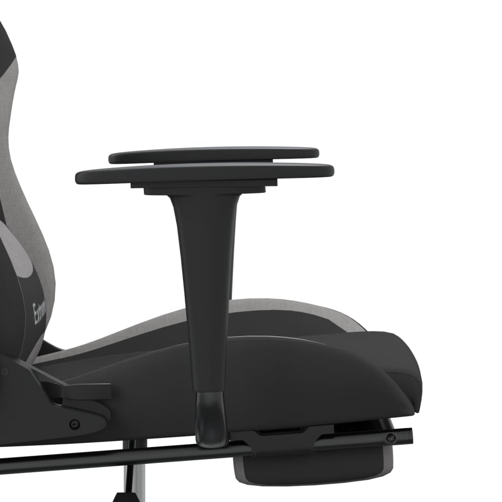 Gaming-Stuhl mit Massagefunktion Schwarz und Creme Stoff