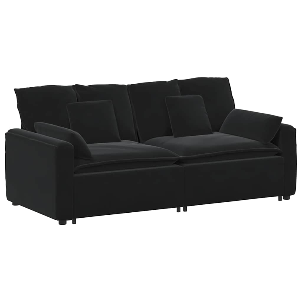 Modulares Sofa mit Kissen Blau
