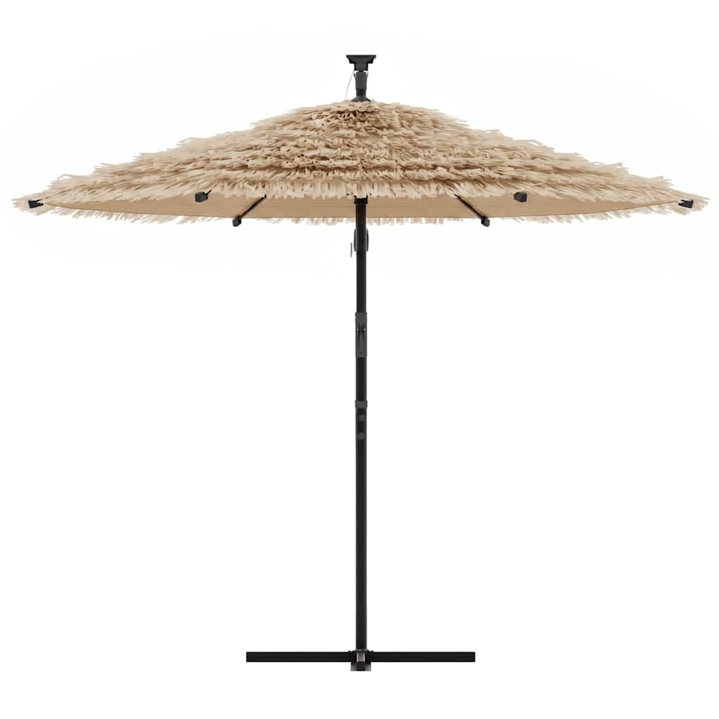 Sonnenschirm mit LED und Stahlmast Braun 246x246x230 cm