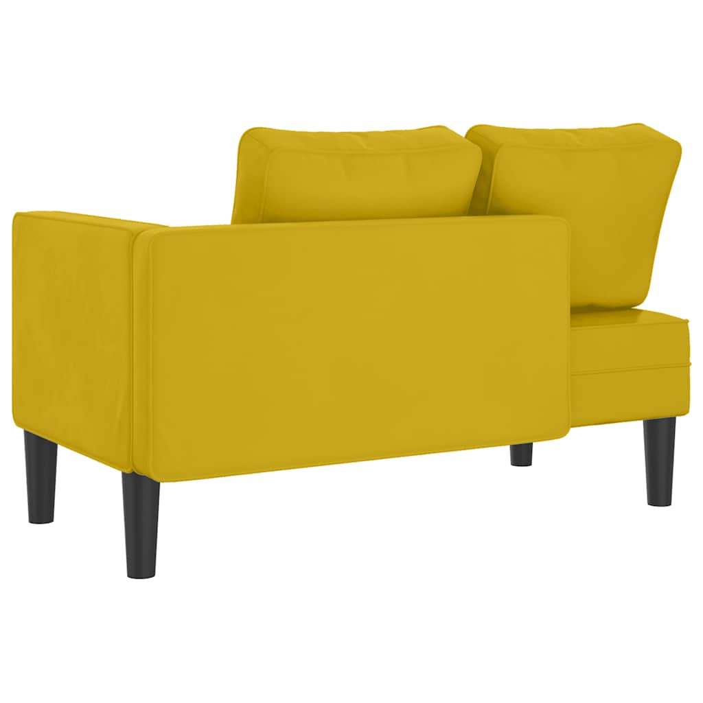 Chaiselongue mit Kissen Blau Samt