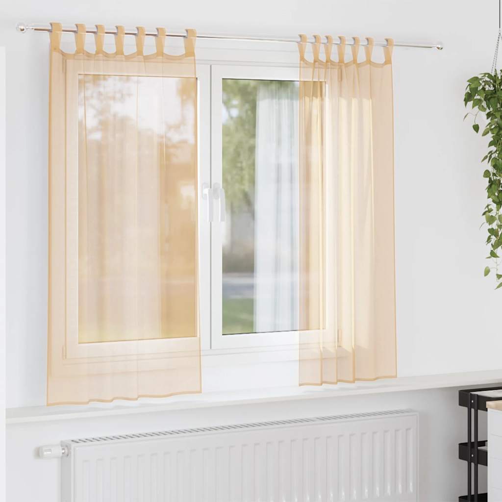 Voile Vorhänge mit Ösen 2 Stk. Apfelgrün 140x140 cm