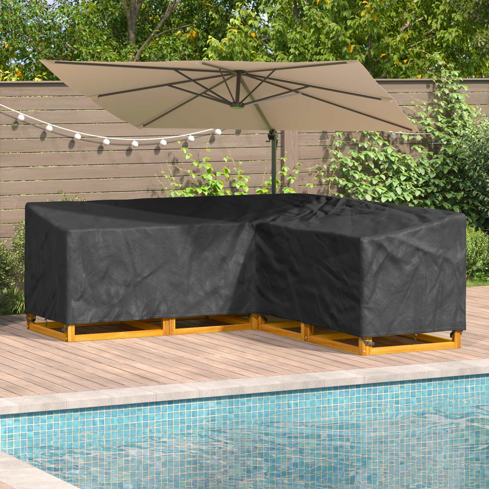 Möbelbezug Schwarz 235 x 235 x 85 cm 210D Oxford Stoff