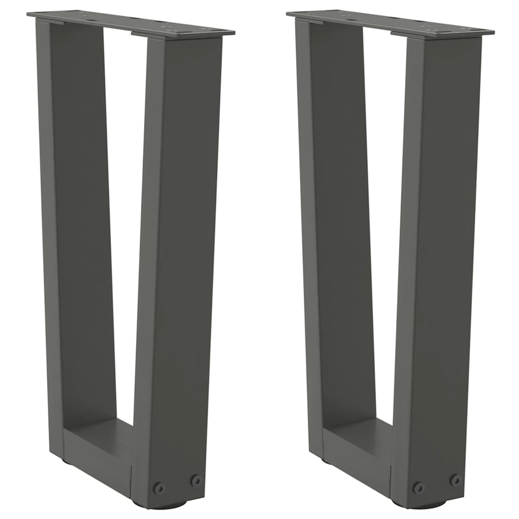 Couchtischbeine V-Form 2 Stück Schwarz 30x(30-31,3) cm Stahl