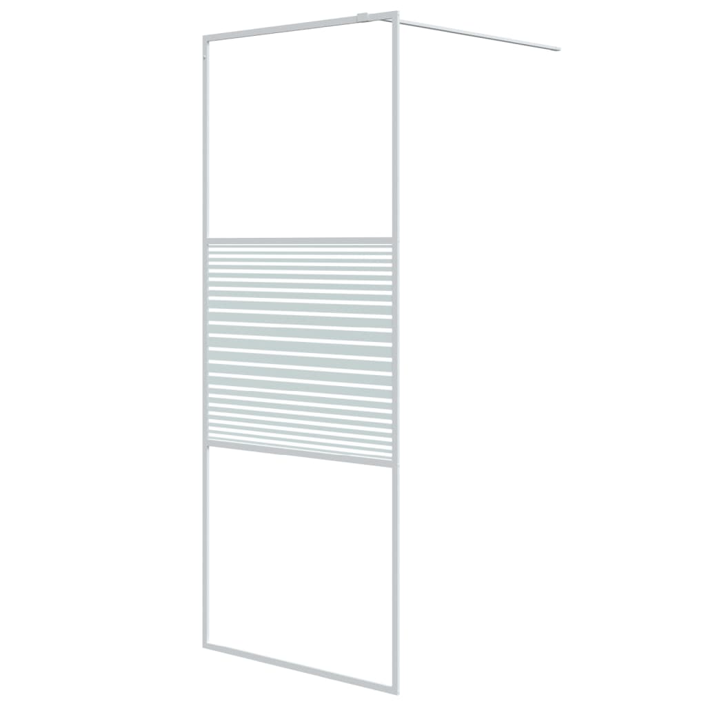 Duschwand für Begehbare Dusche Schwarz 100x195 cm ESG-Glas Klar