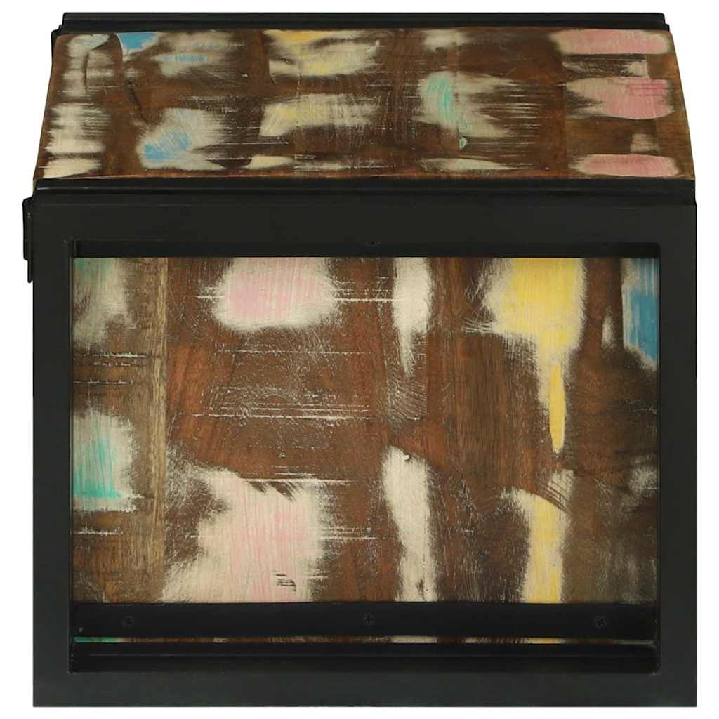 Weinregal Braun und Schwarz 35 x 35 x 39 cm Massivholz Mango
