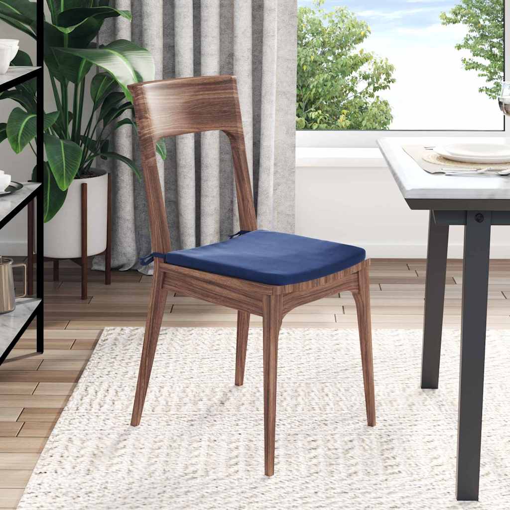 Sitzkissen 4 pcs Blau 40 x 40 x 3 cm Samt