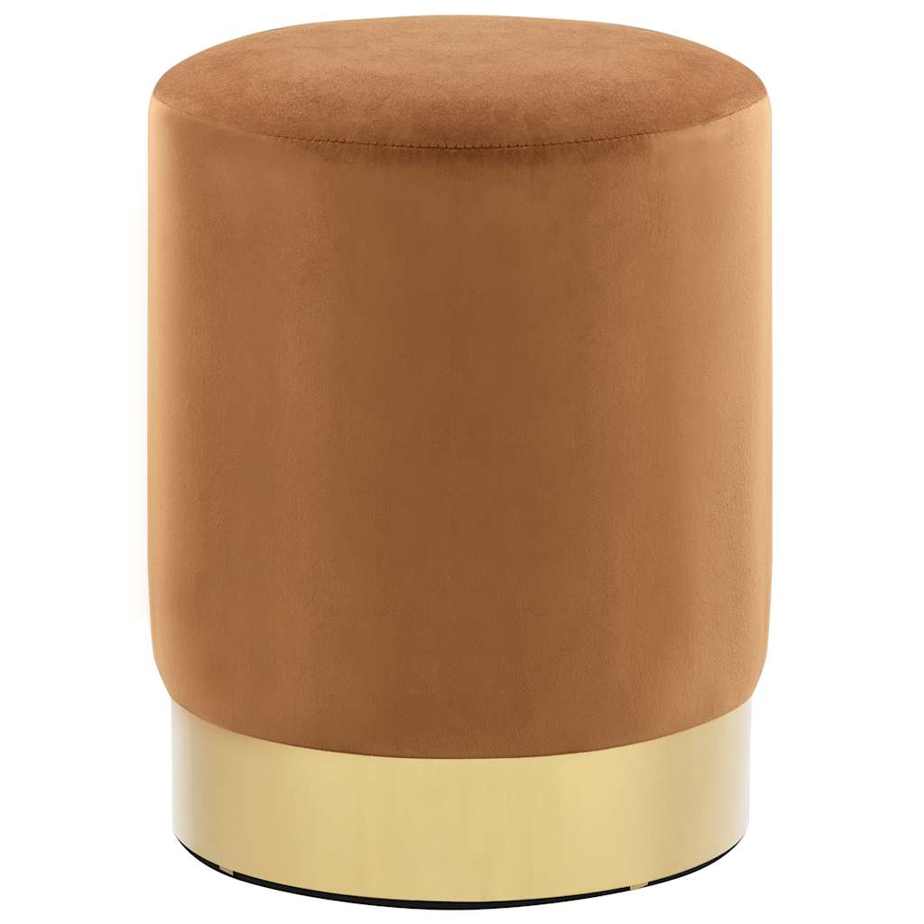 Hocker Dunkelgrün und Golden Samt 28 x 36 cm