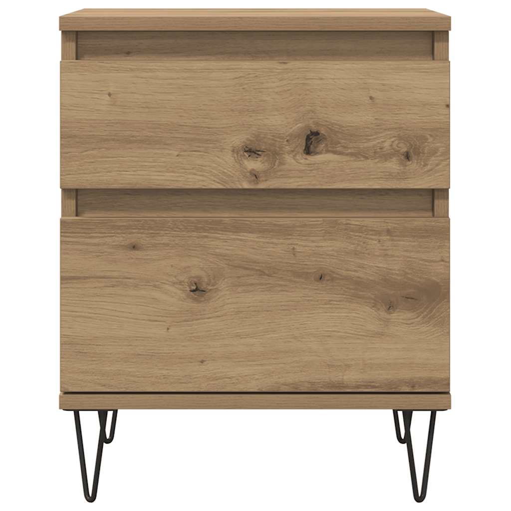 Bettschrank Schwarz Eichen-Optik 40 x 35 x 50 cm Holzwerkstoff