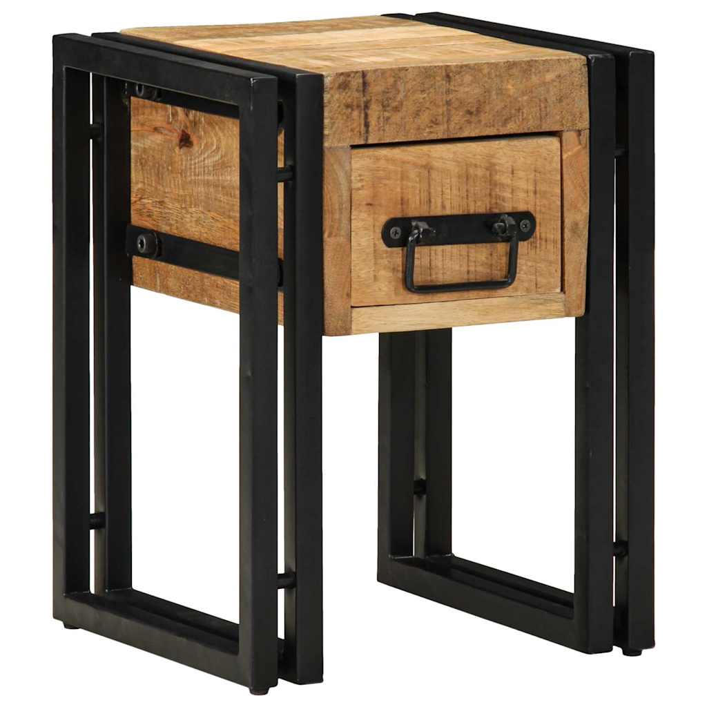Beistelltisch mit Schubladen 40 x 40 x 50 cm Massivholz Mango