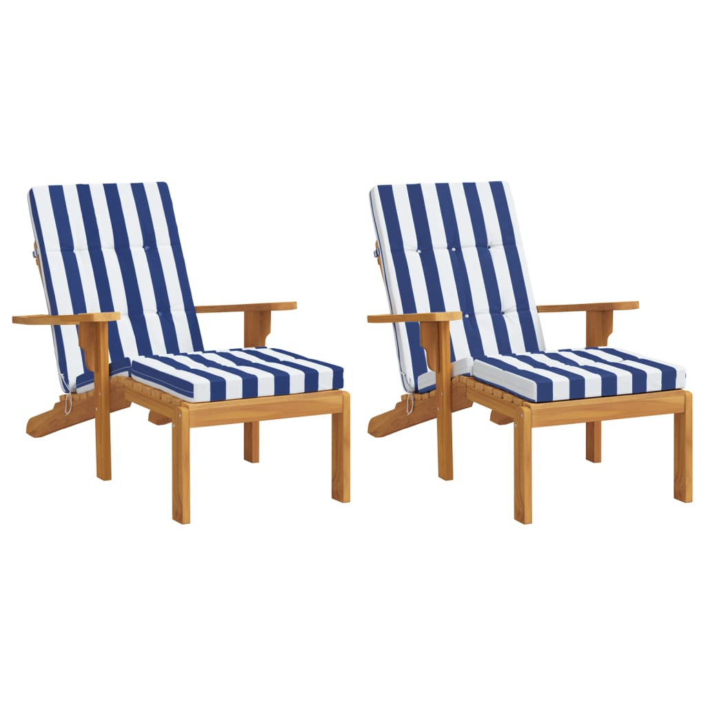 Liegestuhl-Auflagen 2 Stk. Creme Oxford-Gewebe