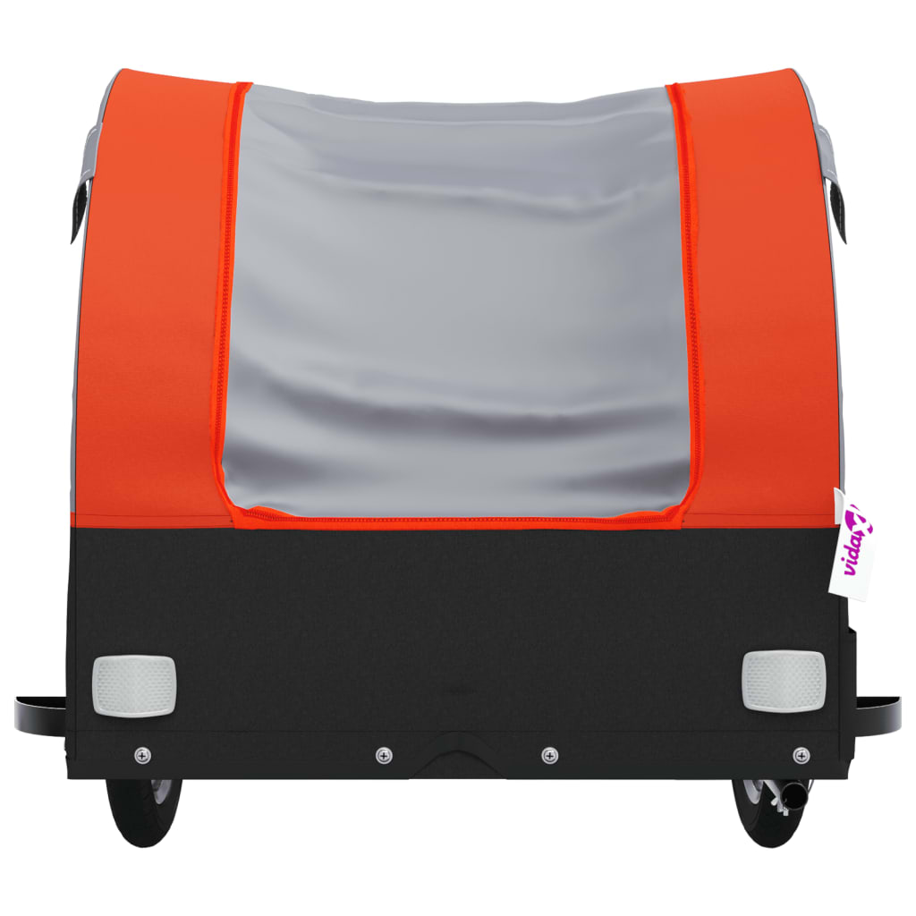 Fahrradanhänger Schwarz und Orange 30 kg Eisen