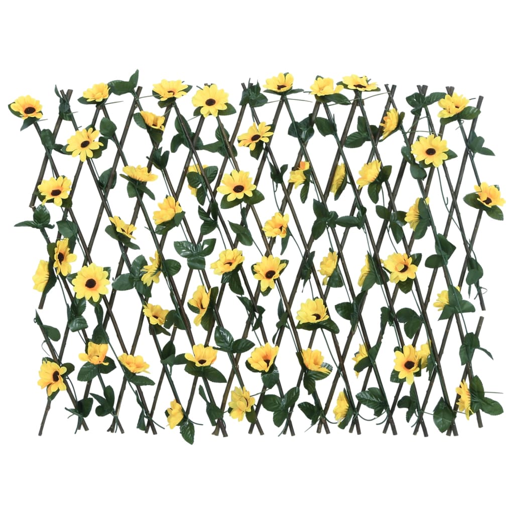 Rankgitter mit Künstlichem Efeu Erweiterbar Gelb 180x20 cm