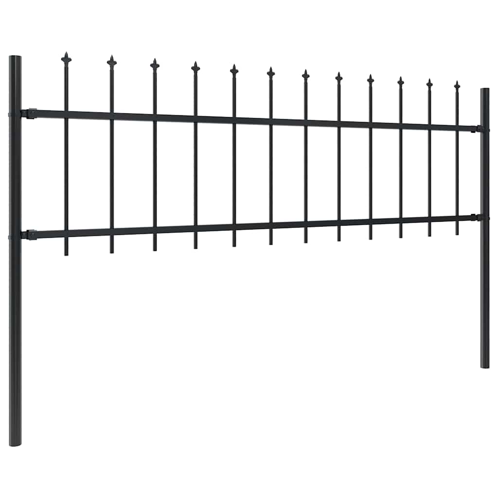 Gartenzaun Woerden mit Speerspitze Stahl 181 x 60 cm Schwarz