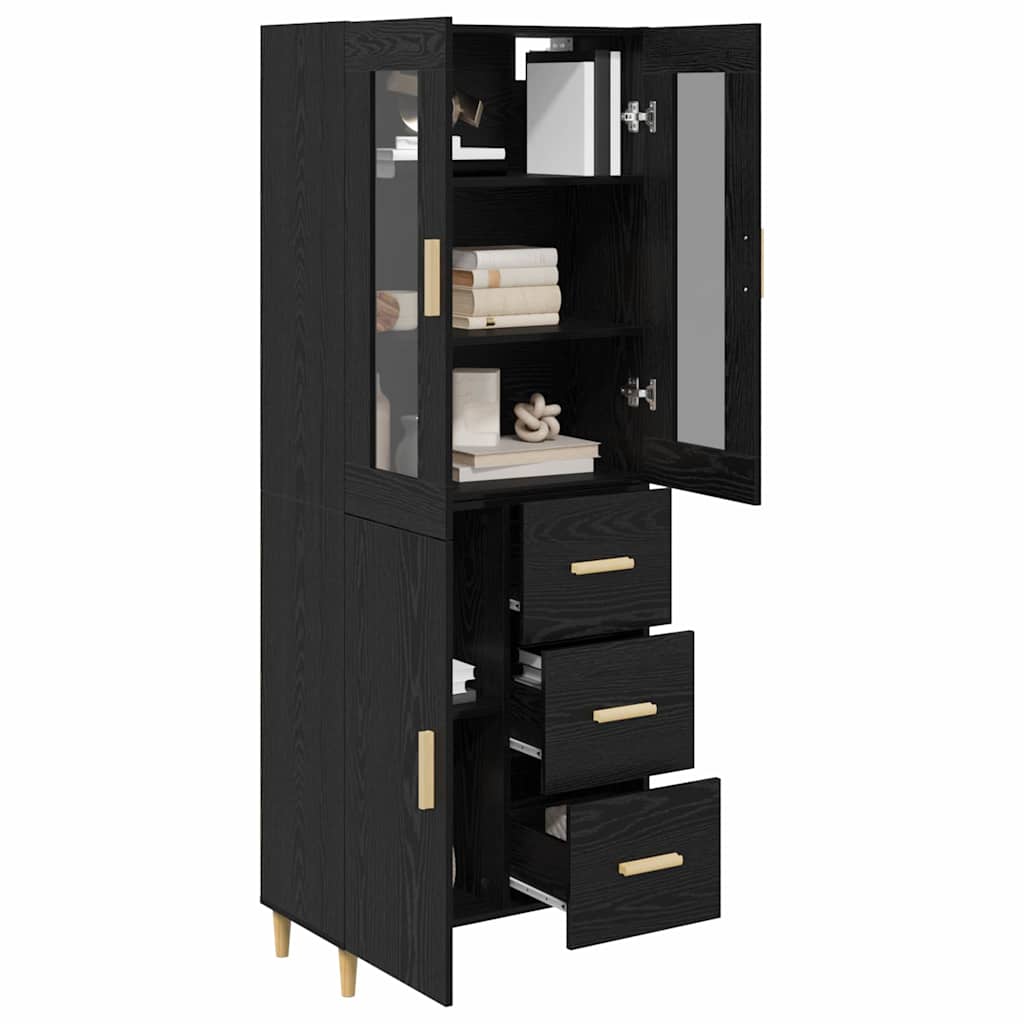 Highboard Altholz 69,5 x 34 x 180 cm Holzwerkstoff