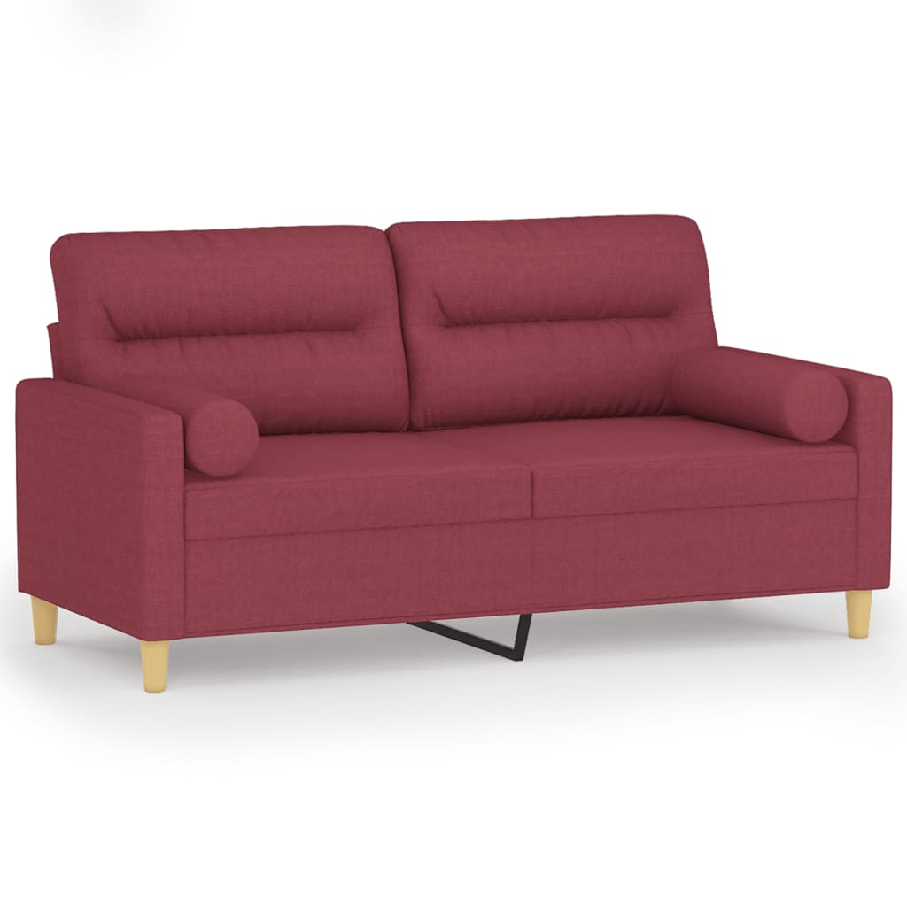 2-Sitzer-Sofa mit Zierkissen Braun 120 cm Stoff